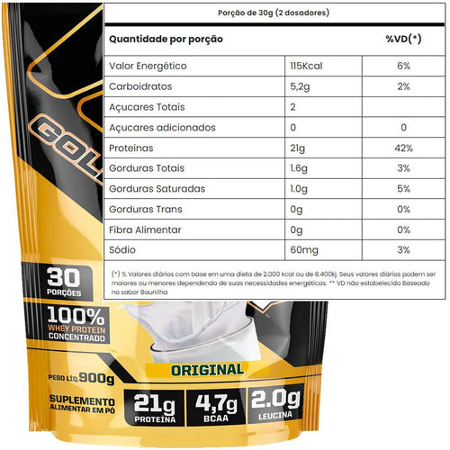 Adaptogen Refil Gold Whey Protein Concentrado 900g