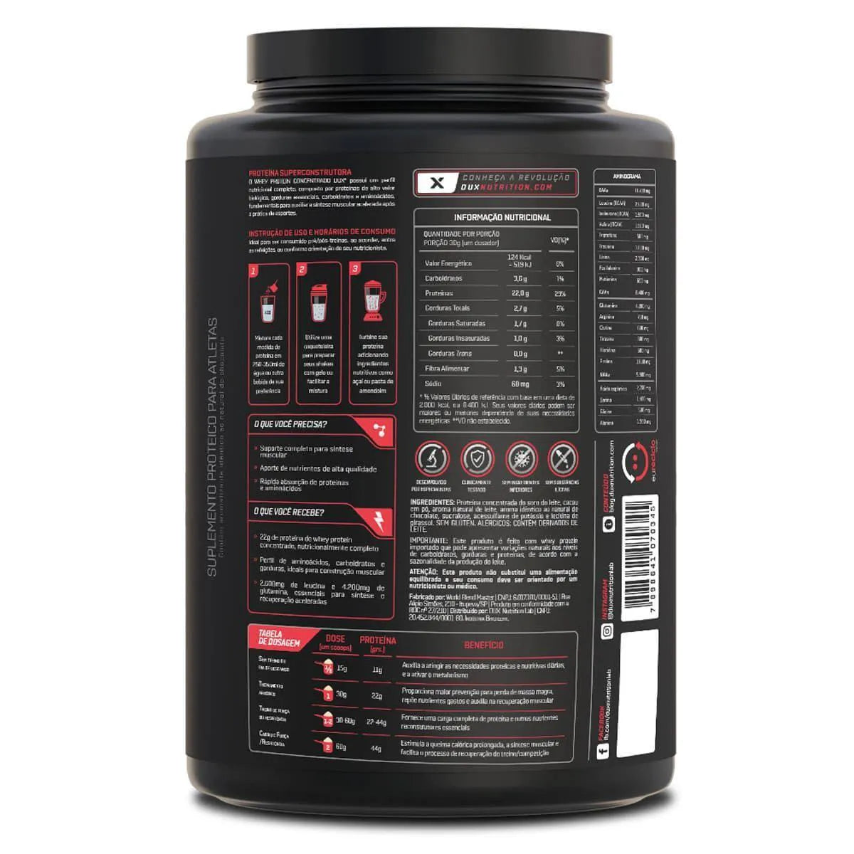 DUX Whey Protein Concentrado 900g