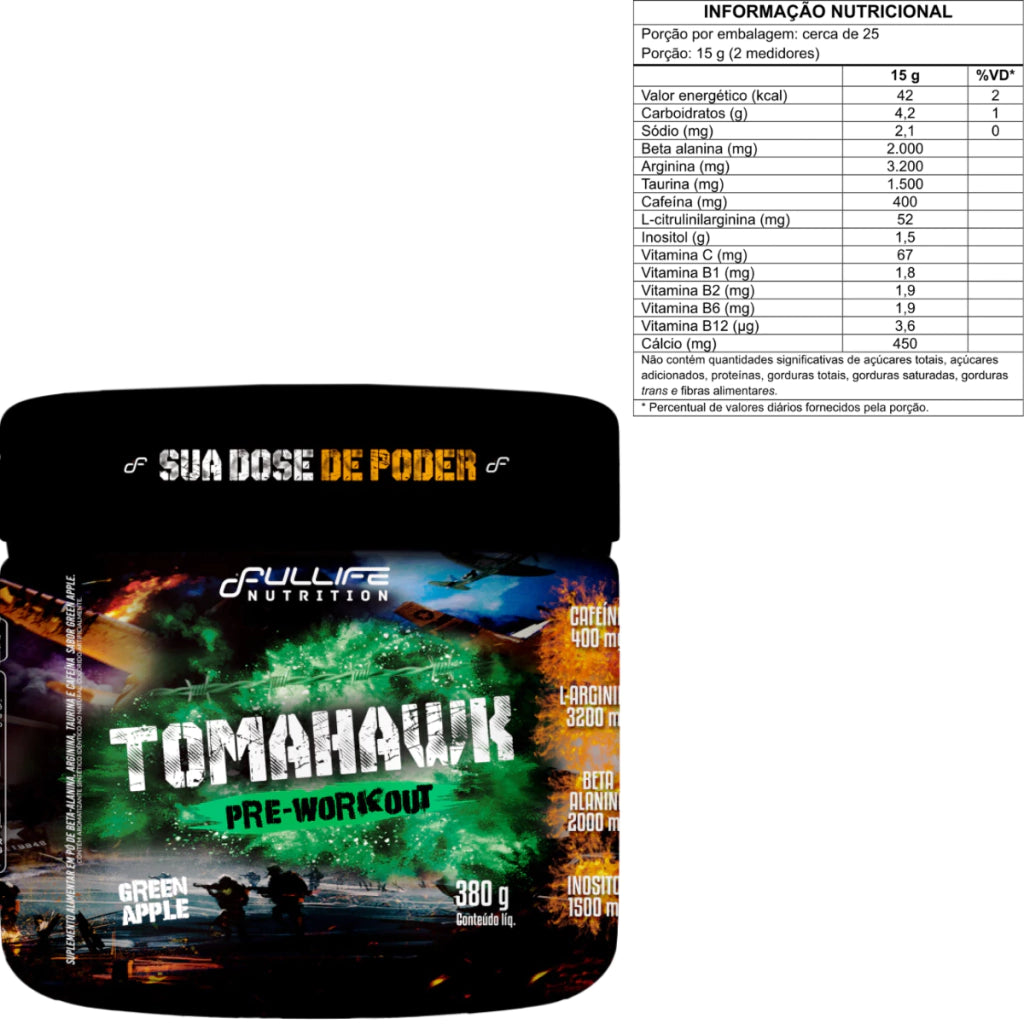 Full Life Pré Treino Tomahawk 380g