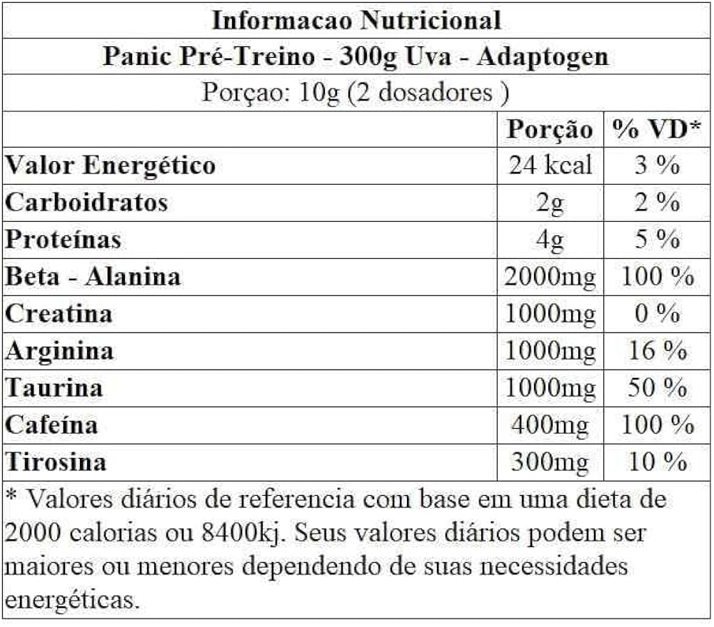 Adaptogen Pré Treino Panic 300g