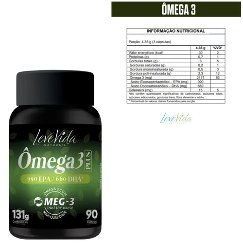 Absolut Omega 3 Plus 990 EPA 660 DHA 90 Caps Leve Vida