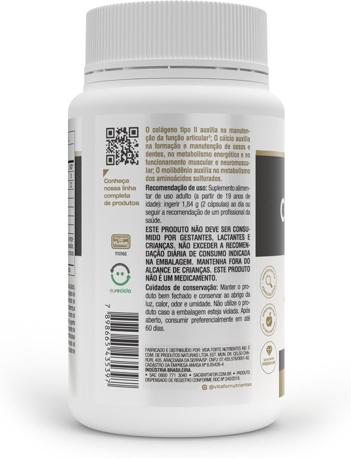 Vitafor Colagentek Tipo 2 120 Caps