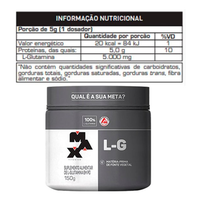 Max Titanium L-G Glutamina 300g