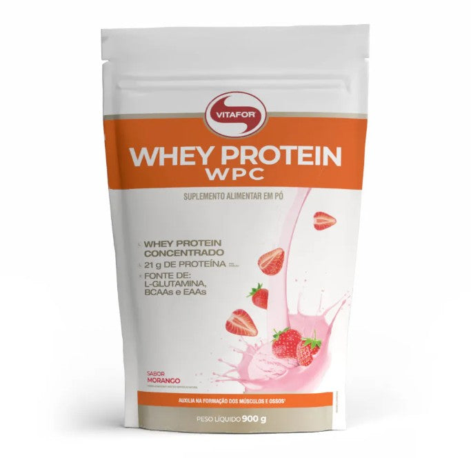 Vitafor Whey Protein WPC Pouch 900G Morango