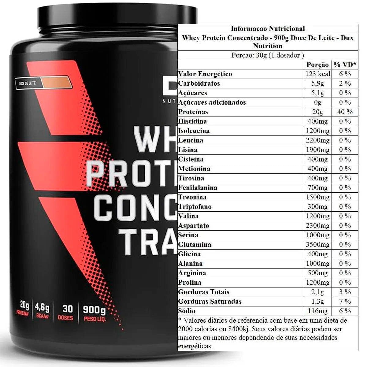 DUX Whey Protein Concentrado 900g
